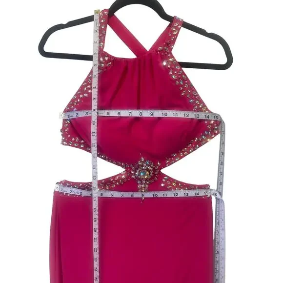 Elegant Pink Halter Dress - Picture 10 of 16